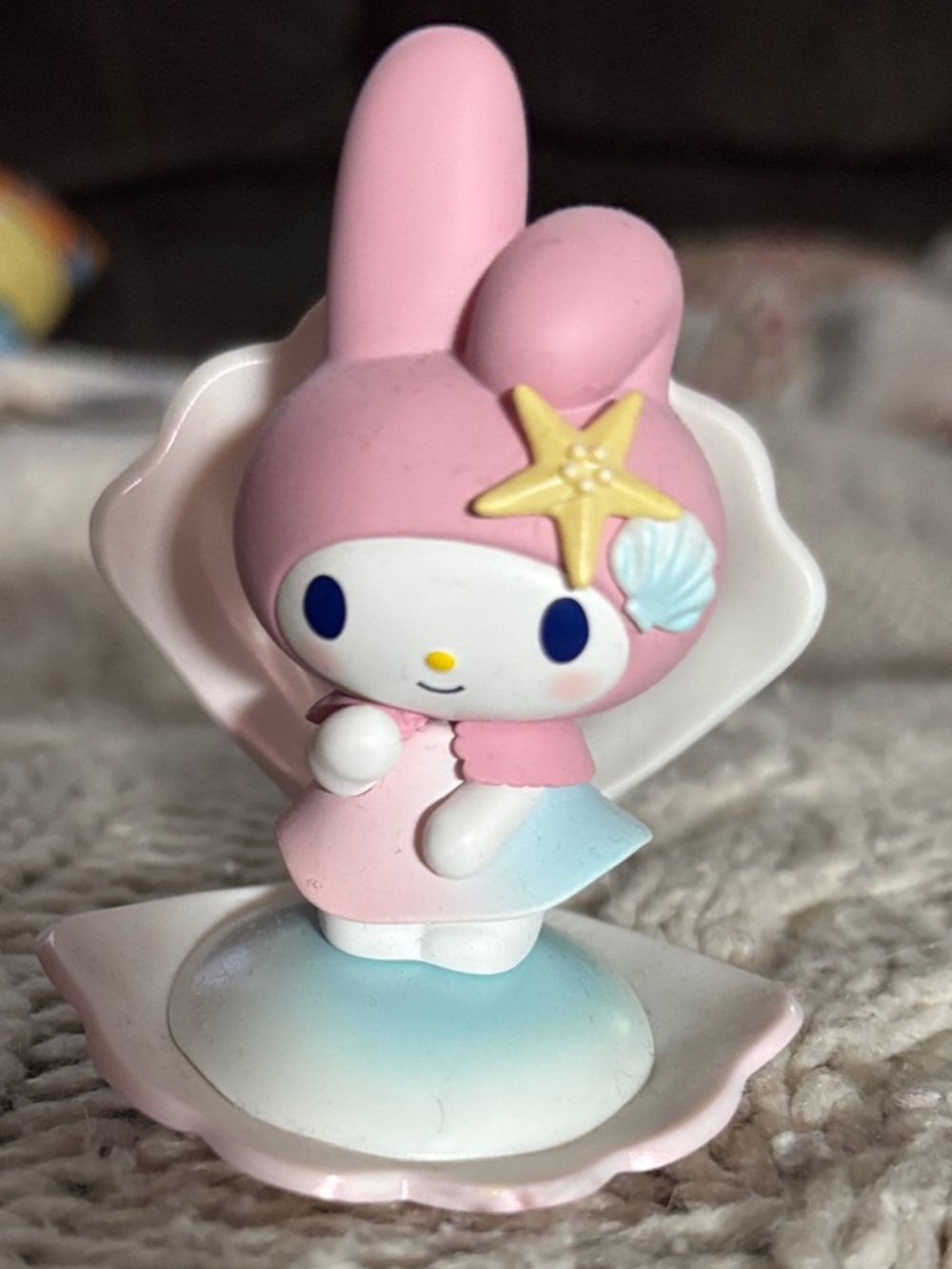 Sanrio My Melody Pink & Light Blue Mermaid Shell Figurine